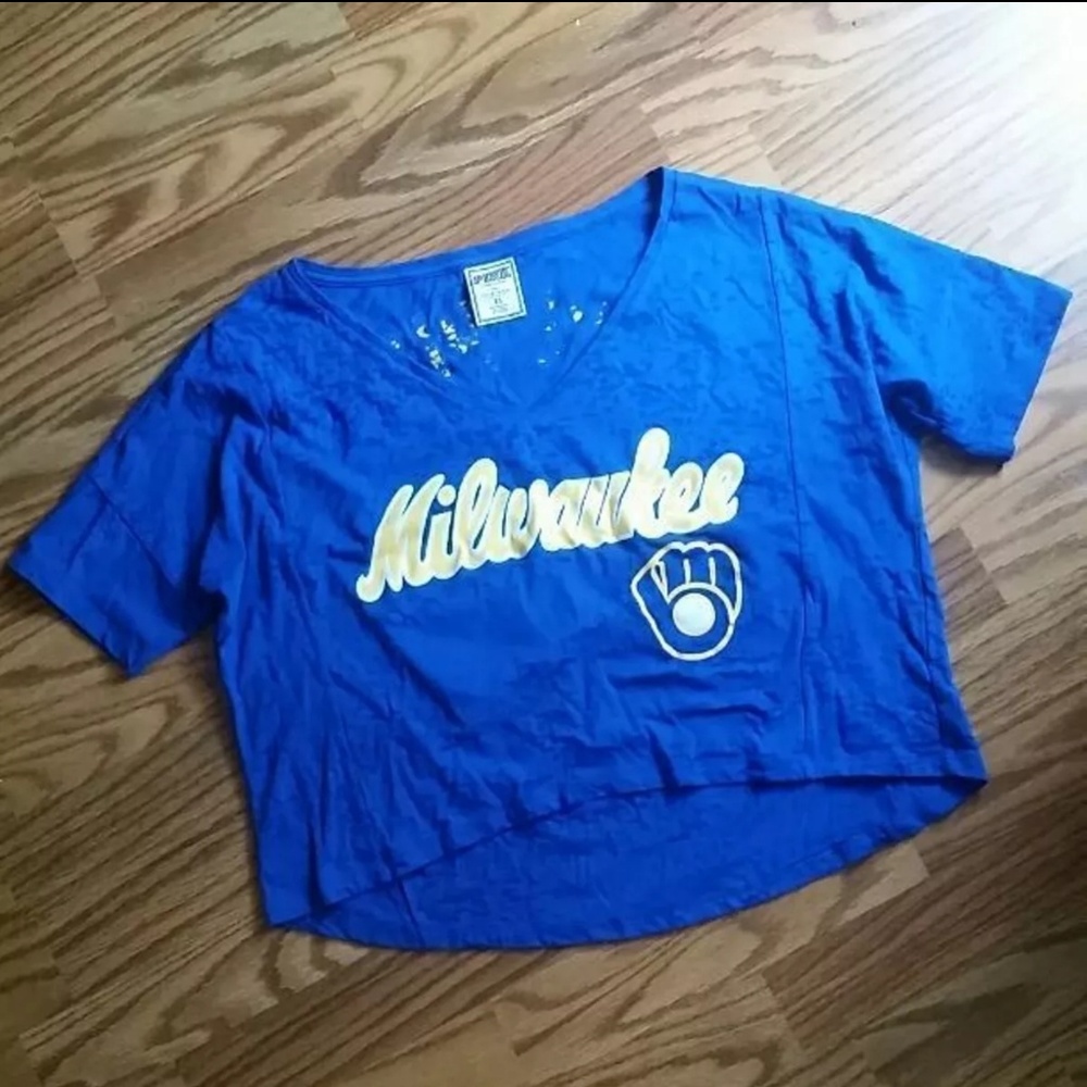 PINK Milwaukee Brewers crop top